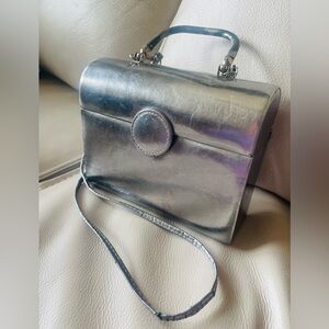 Vintage Gunmetal Hardshell Box Bag